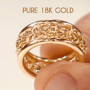 18K Pure Italian Gold Byzantine Infinity Ring * SIZE 8