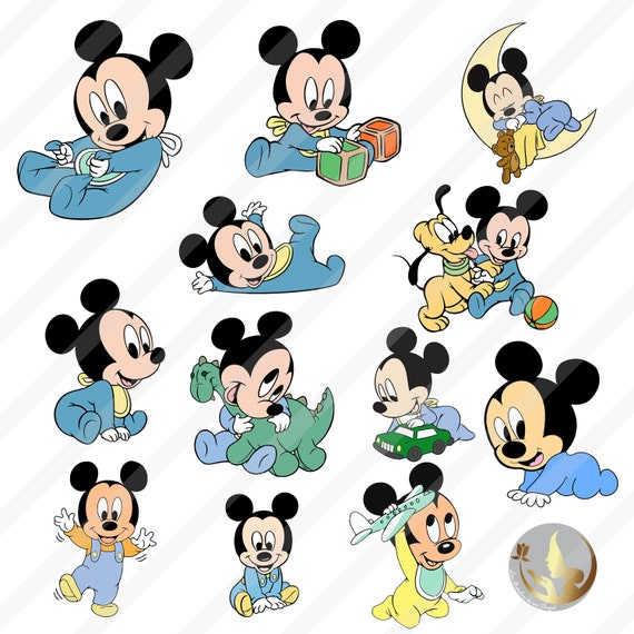 Digital Papers Party Mickey Bebe Mickey Baby Digital Papers Etsy
