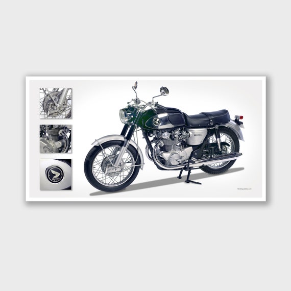 Vintage Motorcycle Art Print Poster 2 Bob Logue Bikes Etsy
