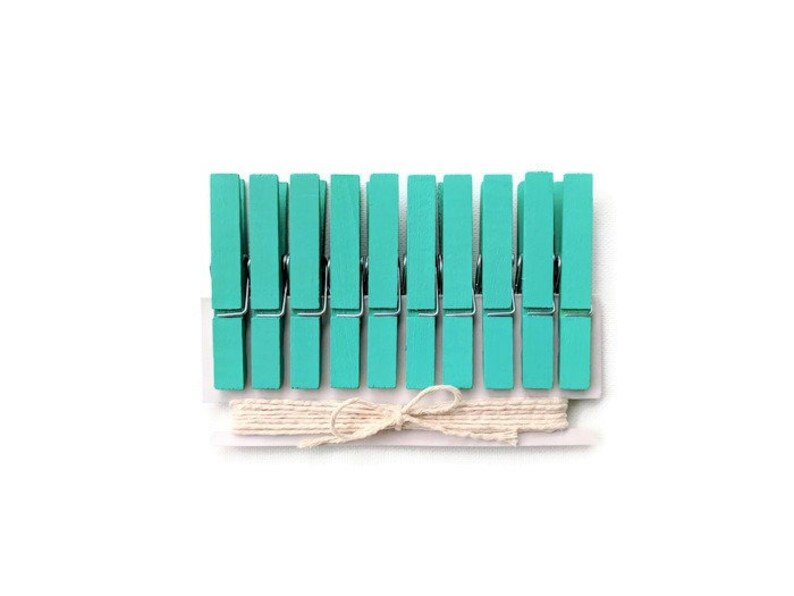 Turquoise Clothespins Decorative Clothespins Mini Etsy