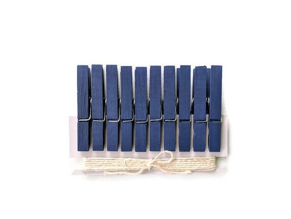 Navy Blue Decorative Clothespins Mini Clothespins Baby Etsy