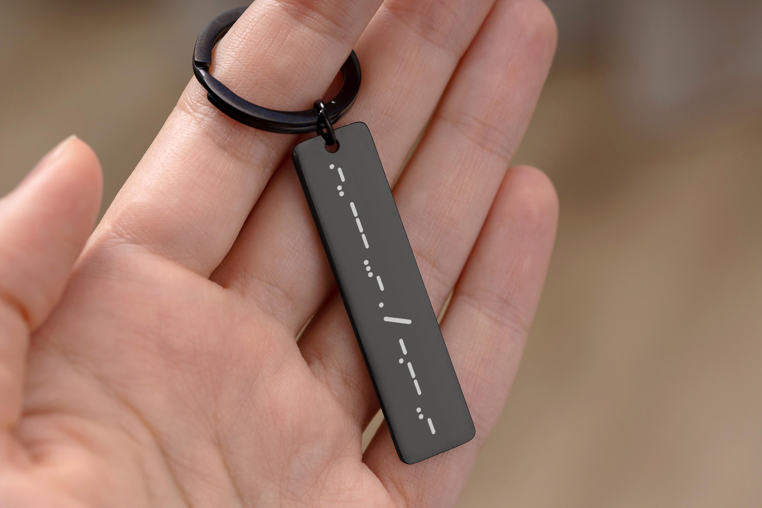 Morse Code Keychain, Secret Message Keyring, Personalized Gift for Her ...