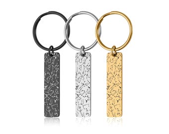 Star Map by Date Keychain, Custom Engraved Night Sky Keyring, Personalized Anniversary Birthday Gift for Women or Men, S-057