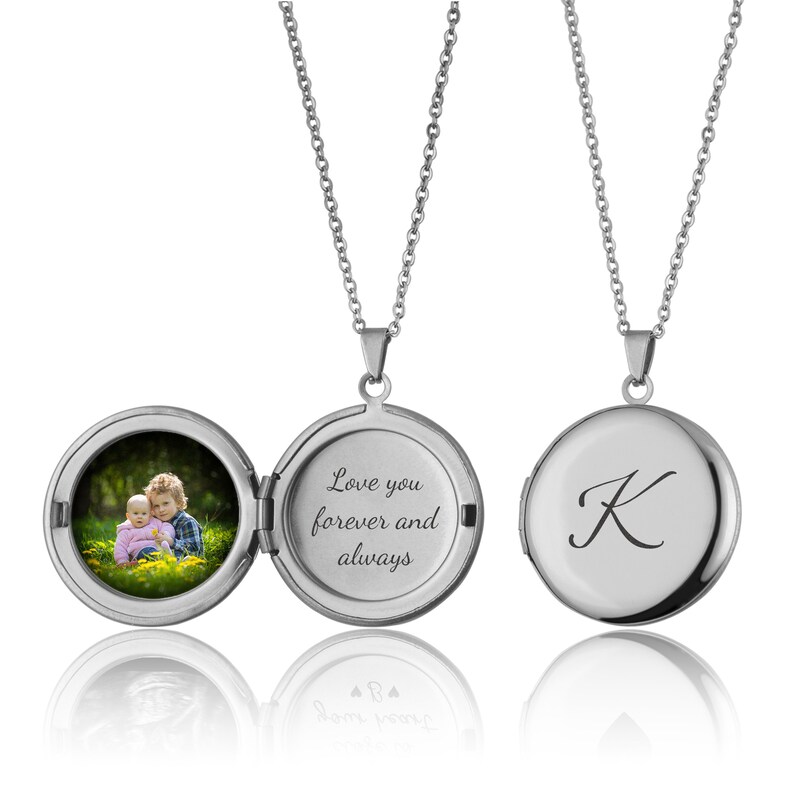 Collier médaillon avec photo, photo de bébé à ultrasons, cadeau de grossesse personnalisé gravé, cadeau de grossesse, cadeau commémoratif personnalisé fausse couche image 9