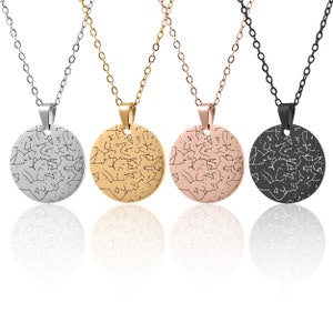 Collana con mappa stellare unica per data, gioiello personalizzato con cielo notturno inciso per donna, regalo di compleanno e anniversario con stelle personalizzate per lei, KP.4