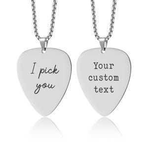 Custom Guitar Pick Necklace, Gift For Boyfriend, Girlfriend, Personalized Gift For Guitarist, Musician, Music Lover Gift Jewelry, C.2