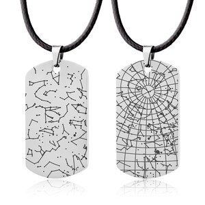 Personalisierte Sternkarte Halskette für Ihn, Hundemarke Anhänger für Männer, Geburtstagsgeschenk für Papa, Freund, Vatertagsgeschenk, RP.2