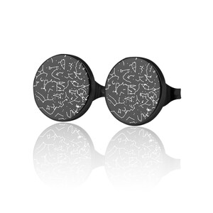Puces d'oreilles carte des étoiles personnalisées, Puces d'oreilles ciel nocturne par date, bijoux carte du ciel, cadeau d'anniversaire pour femme, cadeau d'anniversaire personnalisé, 2 AU.