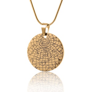 Collier carte du ciel personnalisé, carte du ciel par date et lieu, bijoux ciel nocturne gravés personnalisés pour femme, cadeau d'anniversaire RP.2