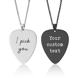 Gift For Boyfriend Custom Guitar Pick Necklace, Personalized Musician Gift for Guitarist, Music Lover Jewelry, Unique Handmade Gift, KP.2