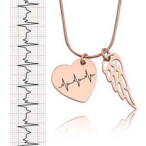 Heartbeat Necklace, Personalized Cardiogram or Soundwave Remembrance Pendant, Custom Memorial Sympathy Jewelry, Grief Keepsake Gift, C.2