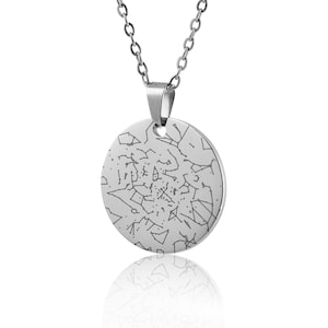 Colar com mapa estelar personalizado por data e local, joia de céu noturno em prata, mapa estelar personalizado, presente de aniversário para mulheres, KP.4