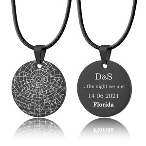 Pendentif carte des étoiles personnalisé pour homme, collier ciel nocturne personnalisé avec cordon, cadeau unique pour lui, cadeau d'anniversaire ou de petit ami RP.2