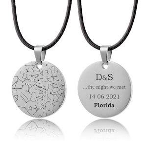 Collier carte du ciel pour homme, pendentif ciel nocturne personnalisé avec cordon, anniversaire ou cadeau d'anniversaire personnalisé, bijoux carte du ciel uniques, RP.2