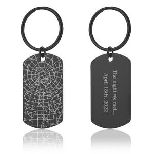 Star Map Schlüsselanhänger, Geschenk für Ihn, Jahrestagsgeschenk für Ihn, Freundgeschenk, Hundemarke Anhänger Benutzerdefiniertes Geburtstagsgeschenk für Männer, Sternenkarte nach Datum, RP.2