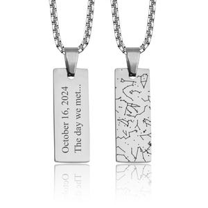 Colar com mapa estelar personalizado por data e local, joia com céu noturno gravado, presente para ele ou ela, presente de aniversário personalizado para homens ou mulheres RP.2