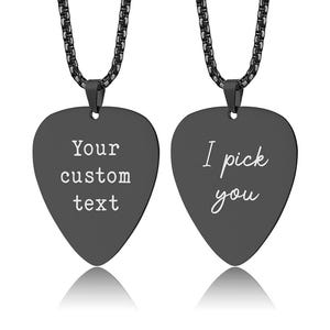 Custom Guitar Pick Necklace, Gift For Boyfriend, Girlfriend, Personalized Gift For Guitarist, Musician, Music Lover Gift Jewelry, C.2