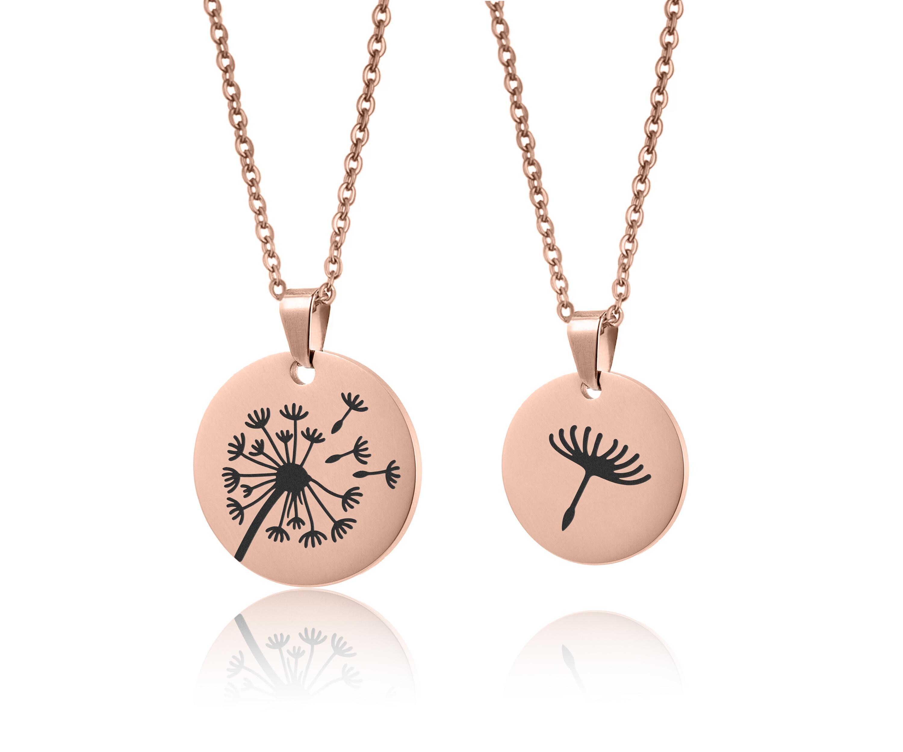 Mother Daughter Dandelion Necklace Set - Matching Jewelry Gift For Two, Meaningful Keepsake