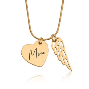 Collar de recuerdo con alas de ángel, regalo conmemorativo, regalo de duelo para una niña, regalo de condolencias por la pérdida de una madre o un ser querido, C.2