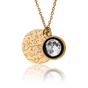 Collana con mappa stellare e fasi lunari per data, gioiello personalizzato con fasi lunari di nascita, regalo di compleanno personalizzato per donna, KP.7