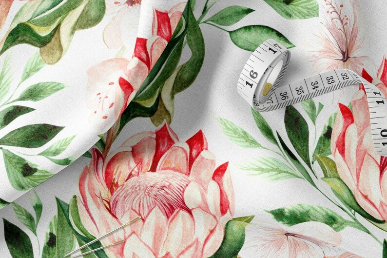 Quilting UK Crafting 100/% Cotton Hibiscus 147 CM Wide Metre for Sewing Face Masks