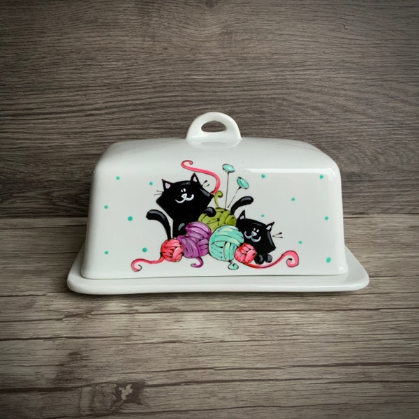 Cat Butter Dish Etsy