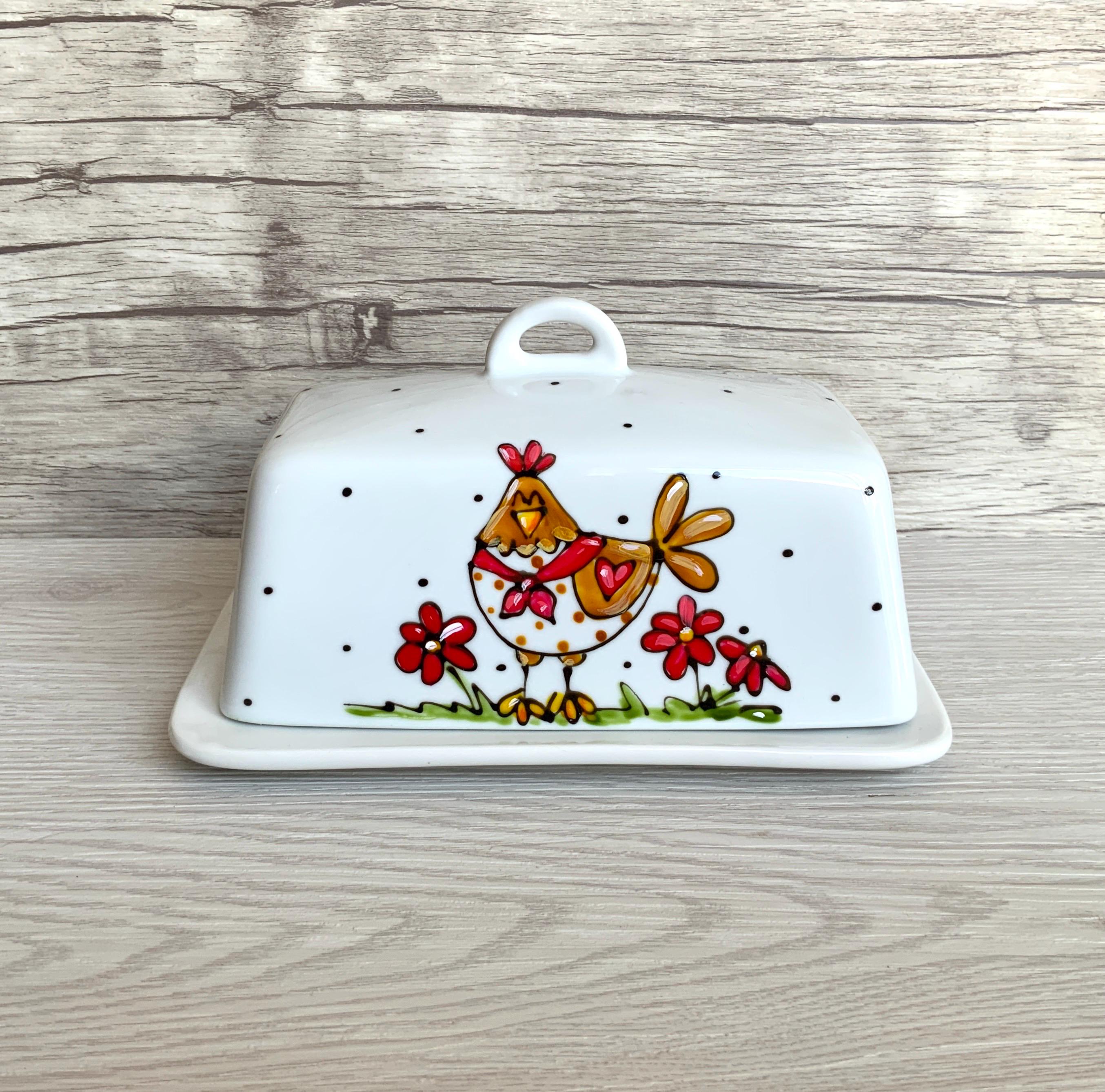 Beurrier En Céramique Forme Poule – Déco Ferme Et Campagne, Fabrication Française