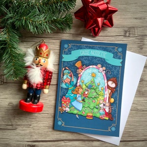 Greeting cards, nutcrackers, happy holidays, Christmas