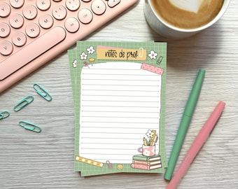 1 Notepad 4 x 6 inches, teacher notes, inspirational, list, gift, end of year, pink and sage