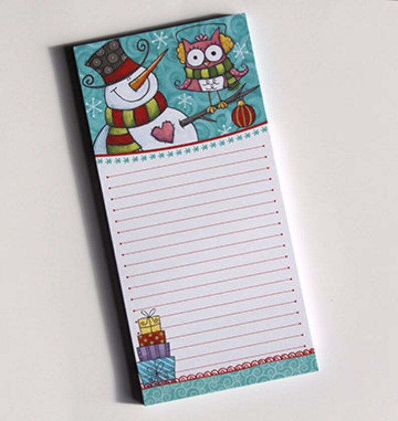 Set of 2 Christmas notepads and snowman with Etsy