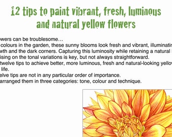 Painting tutorial with Sandrine Maugy- 12 tips to paint fresh, vibrant and luminous yellow flowers