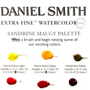 "Offizielle Daniel Smith Sandrine Maugy Palette ""Dot Card""."