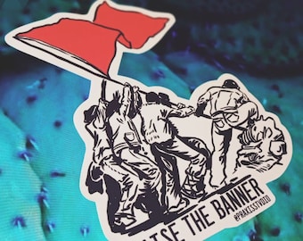 Erhebt das Banner des linken sozialistischen Aufklebers