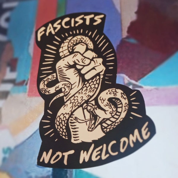 Not welcome antifascist sticker