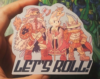 Let's roll roleplay game party sticker