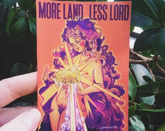 More land less lord leftist sticker