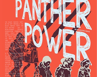 Black Panthers Poster Panther Power Print a4 ORIGINAL