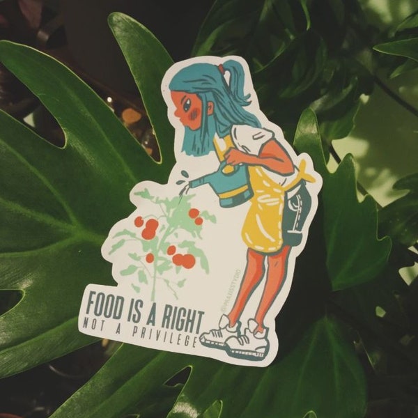 Food is a right not a privilege sticker leftist merch