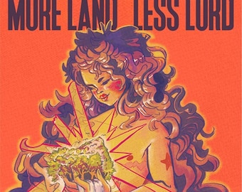 More land less lord print poster a4