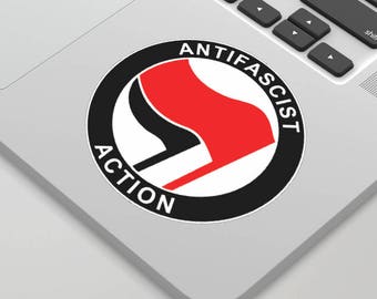 Anti f4scist Aktion glänzender Aufkleber