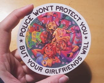 Po won't protect you but your girlfriends will leftist sticker