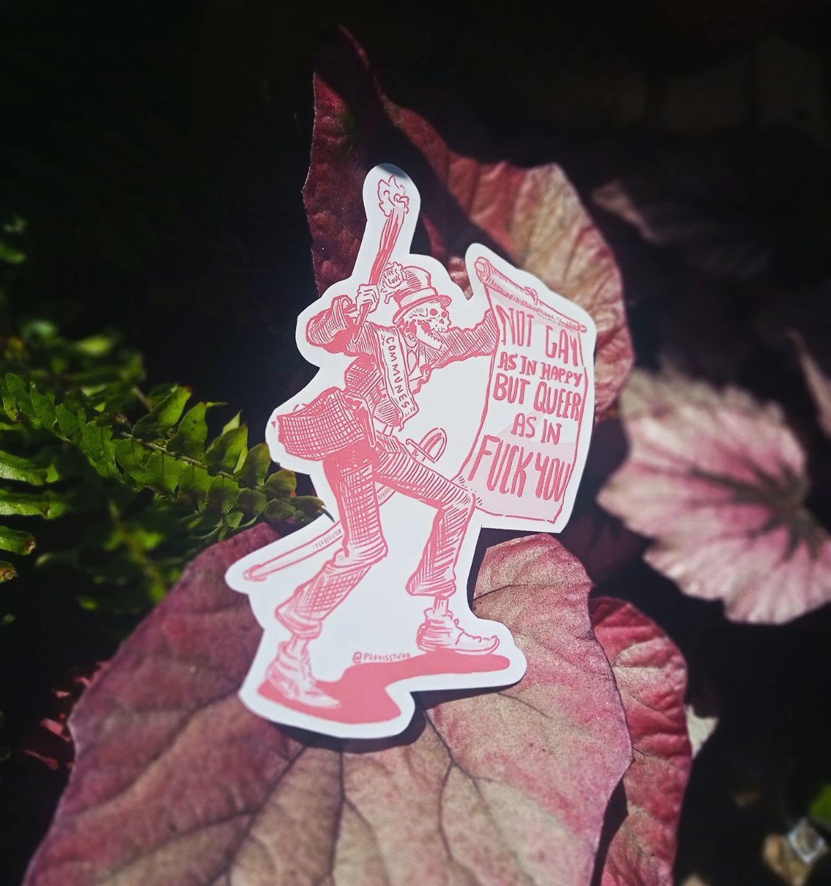 Queer Be gay Do crime skelleton sticker