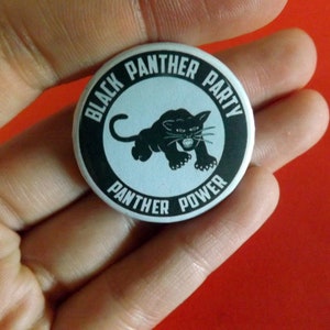 Panthers Party button metal pin badge