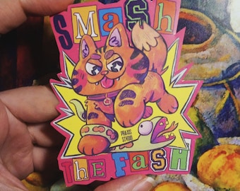 Sticker Smash the fash anticapitalist socialist