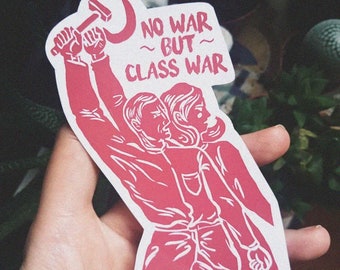 No war but class war socialist sticker model 1