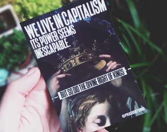 We live in capitalism sticker leftist