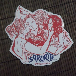 Adesivo femminista sororite