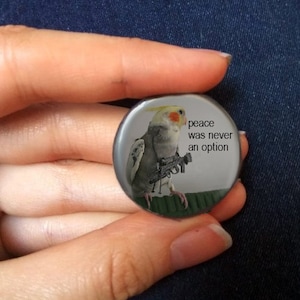Peace was never an option parakeet button