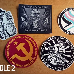 Leftist sticker bundle antifa socialist anticapitalist antifascist image 3