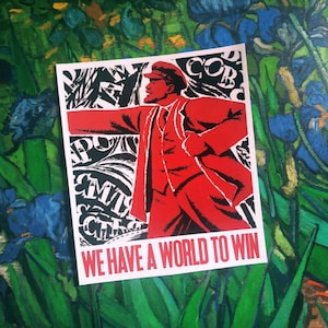 Nous avons un monde pour gagner l’autocollant Lénine communiste